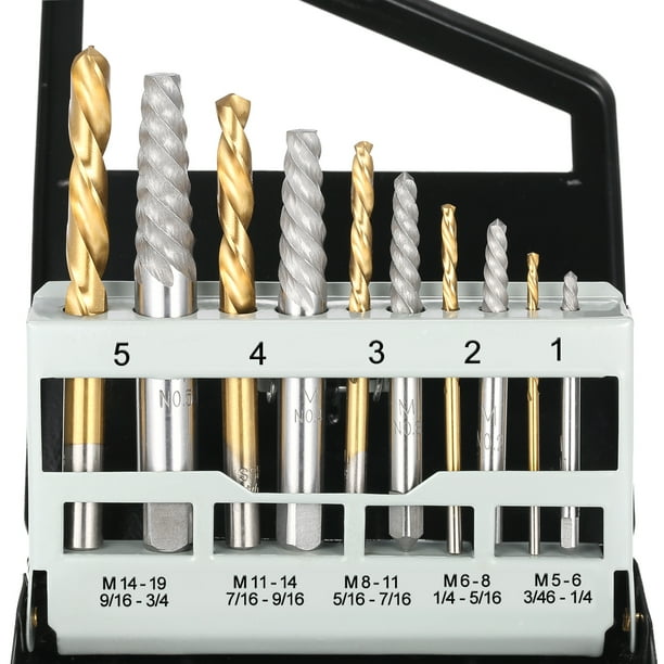 XZNGL Lot de 5 forets cassés pour extracteur de vis endommagé 