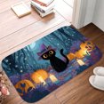 thumbnail image 5 of 1pc Black Cat in Witch Hat Absorbent Non-Slip Bathroom Thickened Flannel Rug Decor,Soft,Quick Drying,Suitable For Indoor/outdoor Use,Bathrooms,Bedrooms,Kitchens,Terrace,Laundry Rooms,16"x24", 5 of 9