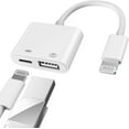 thumbnail image 1 of Innotech Adaptador SC Lightning Male a USB Hembra (Certificado Apple MFi): OTG y Cable para iPhone 14/13/12/11, iPad Air, Cámara, Memoria USB, Convertidor de Cable de Unidad Flash y Divisor de Carga, 1 of 7
