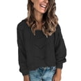 thumbnail image 2 of Sweaters for Women 2025 Fall Winter Long Sleeve Crewneck Hollow Out Knit Sweater Jumper Top Womens Pullover Sweaters, 2 of 6