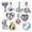 Alloy Model 12, variant on ROSIANNA 10 Pack Silver Charms for Bracelets and Necklaces Charms for Women Pendant Beads Set