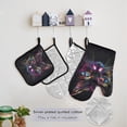 thumbnail image 5 of Colorful Cat Head 5 Pcs Kitchen Set Heat Resistant Oven Mitts and Non-Slip Pot Holders with Adjustable Cooking Apron, 5 of 6