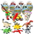 thumbnail image 1 of Auryee 12 piezas de huevos de Pascua precargados, dinosaurios, regalos de fiesta, suministros para fiestas, bloques de construcción, mini juguetes educativos de animales, juegos de bloques apilables,, 1 of 5
