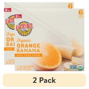 (2 pack) Earth's Best Organic Stage 2 Baby Food, Orange Banana, 4 oz Pouch, 6 Pack