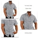 thumbnail image 5 of Camisa con Botones para Hombre Manga Corta Doble Bolsillo Color Puro Transpirable Camisa Informal para Hombre para Fiesta de Trabajo Diaria Gris L, 5 of 6
