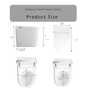 Winzo 23 Compact Smart Toilet with Bidet Seat Built-in For Small Bathroom, Auto Flush, LED Night Light,Heated Bidet with Warm Air Drying (White with White panel)