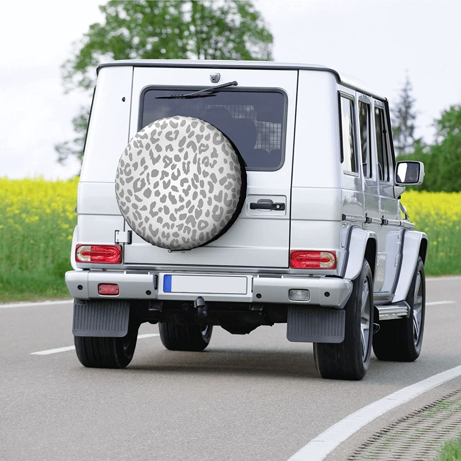 Leopard Print Spare Tire Cover Wheel Protectors Weatherproof Universal Dust- Proof for Trailer Rv SUV Truck Camper Travel Trailer Accessories 14 Inch 