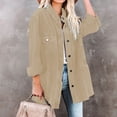 thumbnail image 4 of LYXSSBYX Women Long Sleeve Shacket Jacket Hot Sale Clearance Women‘s Fashion Soild T-Shirts Long Sleeve Tops Women's Blouse Coat, 4 of 8