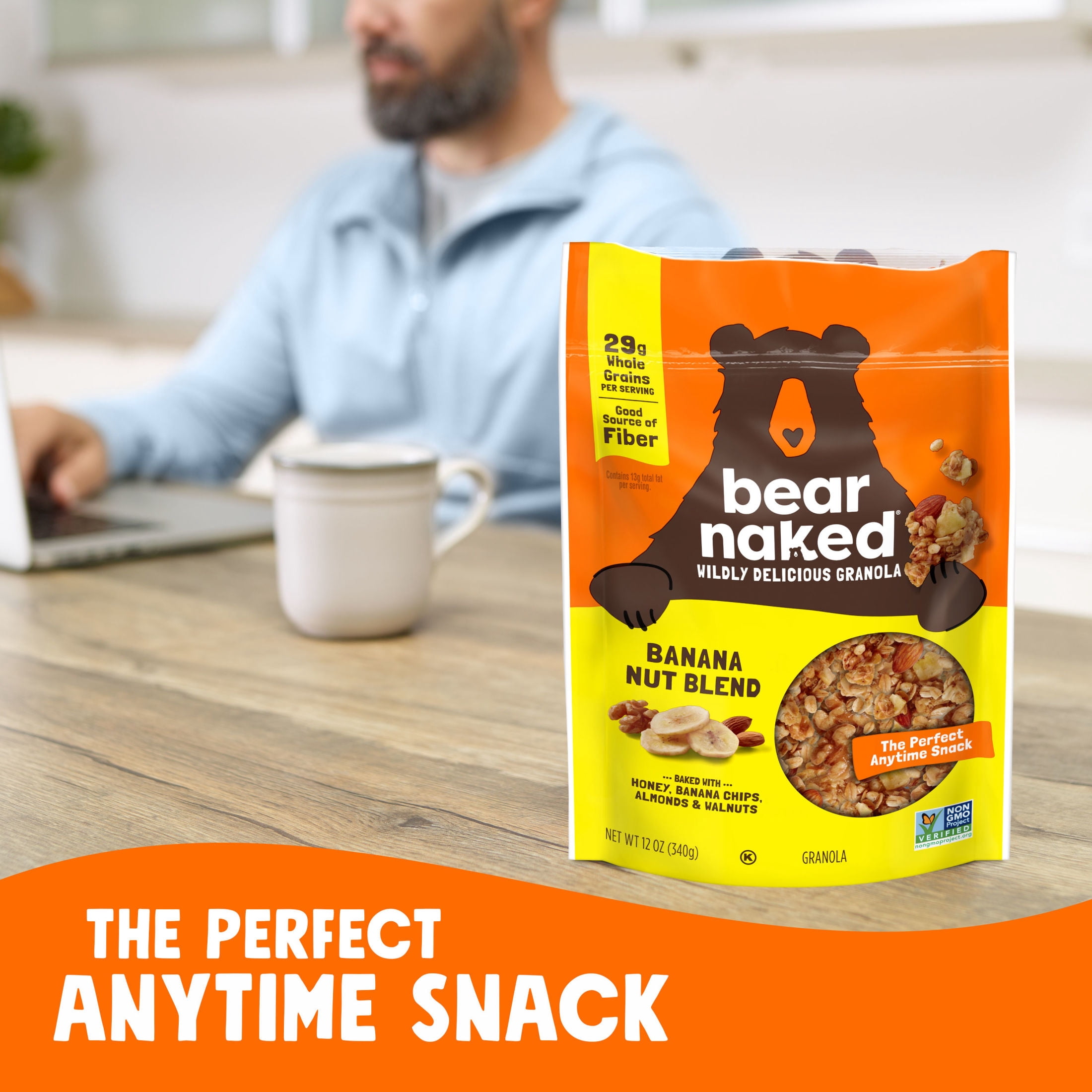 Bear Naked Banana Nut Blend Granola Cereal, Good Source of Fiber Bag, 12  oz