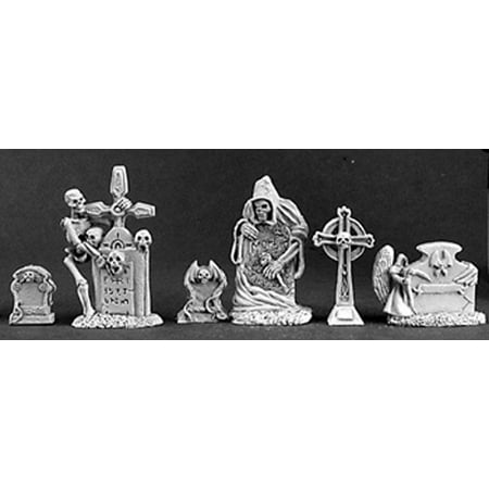Unpainted Metal - Reaper Miniatures Tombstone (6 Pieces) #03122 Dark Heaven Unpainted Metal