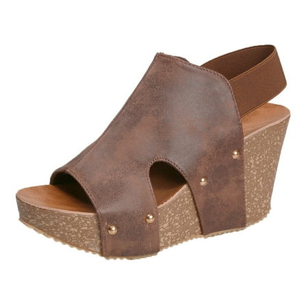 

adviicd Black Sandals Women Womens Macey Demi- Wedge Dress Sandals