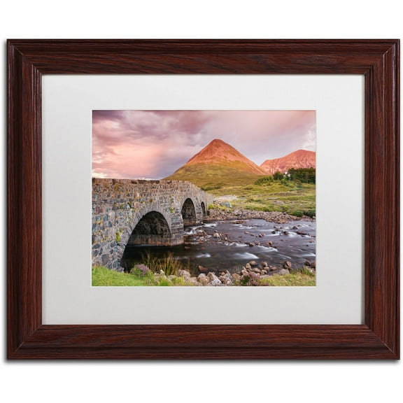 Trademark Fine Art "Scottish Bridge" Canvas Art by Michael Blanchette Photography White Matte, Wood Frame