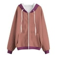 thumbnail image 5 of Annhoo Womens Zip up Hoodies Fall Casual Color Block Long Sleeve Sweatshirts Teen Girls Jackets with Pockets, 5 of 5