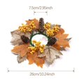 thumbnail image 3 of Bcylexb Fall Table Wreaths, 10.2" Artificial Maple Leaves Candle Ring Wreaths Halloween Thanksgiving Decorations for Table Centerpieces Party Kitchen, 3 of 6