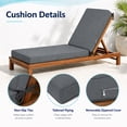 thumbnail image 4 of Millsilo Outdoor Chaise Lounge Cushion, 72" x 21" x 3" Patio Lounge Chair Cushion, Water-Resistant UV-Protected Replacement Cushion with High Density Foam, Dark Gray, 4 of 7