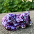 thumbnail image 5 of LAMIRO Cat Figurine - Crystal Statue - 2.95" Cat Ornaments Amethyst Cat Statue Cute Cat Gifts for Women Desk Accessories Cat Lovers Gifts Cat Memorial Gifts, 5 of 7