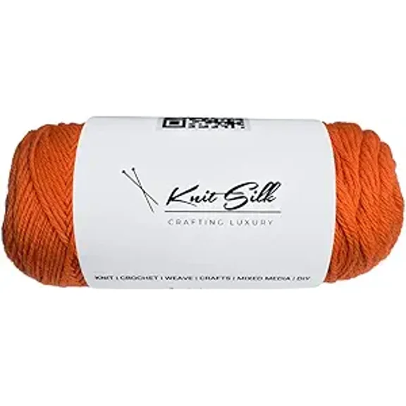 Knitsilk 100% Merino Wool Yarn-Orange | 200+ Yards| 100gx2 Count |200 Grams |Friendly Handcrafted Material for Knitting, Crochet, and & Weaving