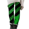 thumbnail image 4 of Avrnliq Girls St. Patrick's Day Green Glitter Shamrock Leggings, Stretchy Pants for Girls 4-10Y,Size 7 T, 4 of 7