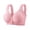 Hot Pink, variant on Vintage Floral Jacquard Front Button Back Bralette, Wide Strap Full Support Wireless Comfort Bra, Lightweight Breathable Lingerie for Curvy & Mature Women