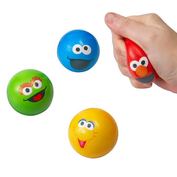 2 1/4" diam. Sesame Street Bright Color Character Stress Balls - 12 Pieces