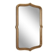 Kate and Laurel Preble Traditional Scalloped Wall Mirror, 23 x 35, Gold, Soft Painted Vintage Curvy Bathroom Vanity Mirror with Stepped Profile for Elegant Home Decor