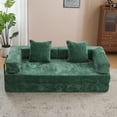 thumbnail image 6 of Vacmaster Dark Green Floor Couch,Convertible Sofa Bed,Small Comfy Futon Couch Lounge Sleeper Bed,Boneless Compression Sofa,with Pillow Back Support Armrest,Chenille fabric,for Living Room,Bedroom, 6 of 10