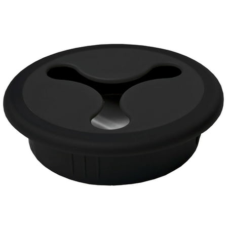 

2.375 Soft Top Tri-Opening Flexible Wire Cable Desk Grommet - Black - 1 Piece