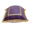 thumbnail image 3 of Boho Purple with Gold Fringe Decorative Lumbar Throw Pillow, 3 of 5