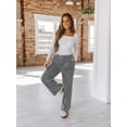 thumbnail image 6 of SWQZVT Womens Corduroy Pants Dressy Straight Leg Pants for Women Comfy Casual Gray Keep Warm Fall Corduroy Slacks Woman Pant M, 6 of 7