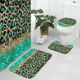 thumbnail image 2 of 4 Pcs Leopard Print Shower Curtain Set with Non-Slip Rugs, Toilet Lid Cover and Bath Mat, Black Gold Glitter Bling Bathroom Decor Set with Shower Curtain and Rugs and Accessories, 2 of 6
