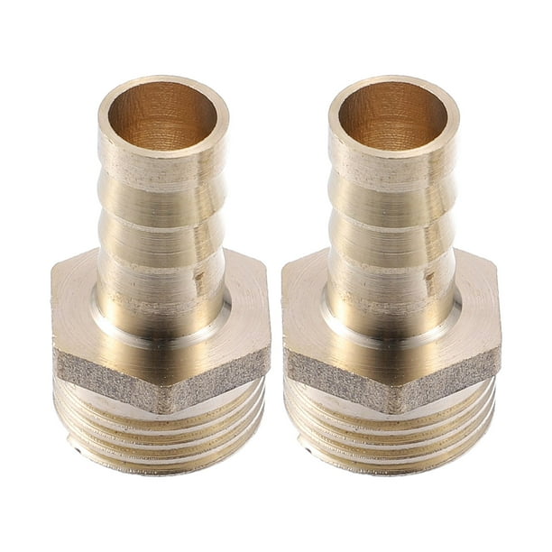 2uds 12mm 1/2" BSP Macho Rosca Conector Manguera Conector de Latón para Manguera de Combustible Agua Aire