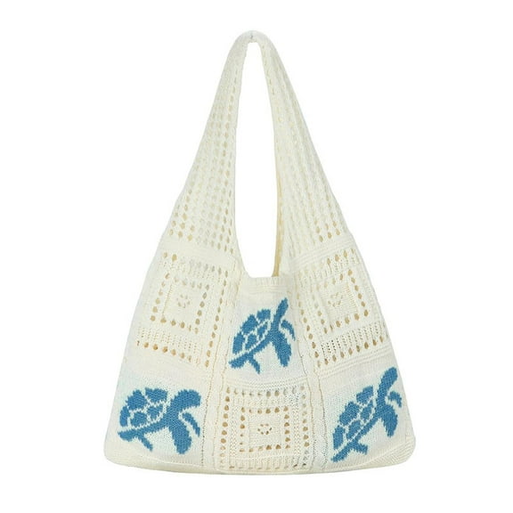 Crochet Tote Bag for Women, Aesthetic Crochet Mesh Beach Tote Bag, Summer Vacation Knitted Bag for Women Shoulder
