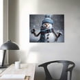 thumbnail image 3 of JEUXUS - Christmas Snowman Canvas Wall Art Decorations Snowy Weather Poster Picture Winter Wall Decor Canvas Print,Framed for Living Room Bedroom -, 3 of 4