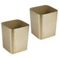 thumbnail image 7 of mDesign Square Small Trash Can Wastebasket Garbage Bin, 2 Pack - Soft Brass, 7 of 7