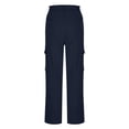 thumbnail image 6 of BODOAO Women's High Waisted Cargo Pants Baggy Wide Leg Parachute Pants Casual Multi Pocket Drawstring Palazzo Trouser Y2K Streetwear Loose Track Pants Hippie Sweatpants Navy 2XL, 6 of 7