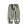 thumbnail image 2 of Zhuashum Pants For Boys 3-4 Years Solid Color Wide Leg High Waist Loose Fit Everyday Wear Demin Pants Leisure Boy Clothes Green, 2 of 3