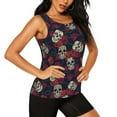 thumbnail image 2 of Gaeub Roses Skulls Women's Workout Tank Tops Lightweight Sleeveless Shirts for Women for Athletic Running Tennis Yoga - XX-Large, 2 of 9