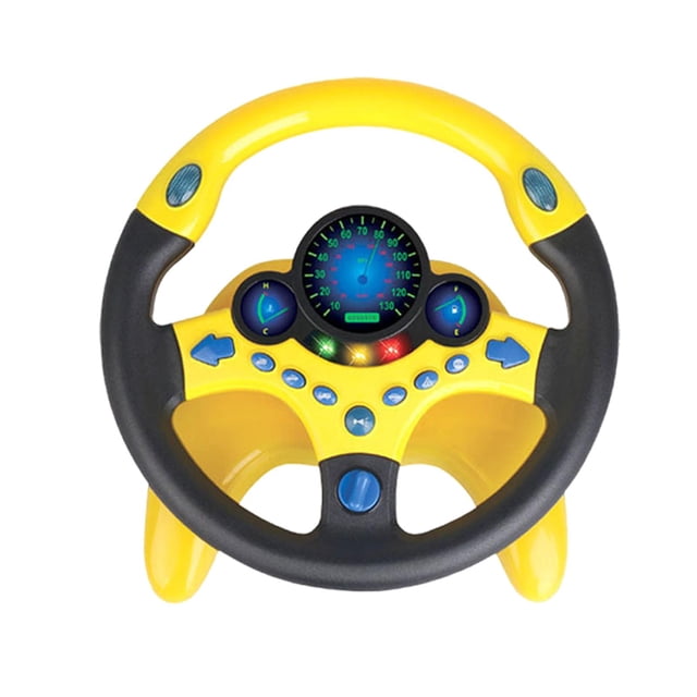 lionlar Steering Wheel Car Seat Toy Funny Driving Controller for Develop Imaginatin Yellow