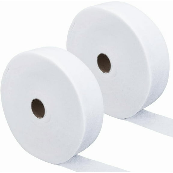2 Rolls Jellyroll Strips Fabric Jelly Roll Batting Strip 2.5 Inch x 36 Yard White Cloth Upholstery Punched Cotton Blend Quilt Rug Strips