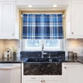 thumbnail image 6 of Blue Checkered Pattern Tier Curtains Tier Kitchen Living Room Bedroom Balcony 2 Panels 27x36 Inch, 6 of 9