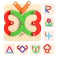 thumbnail image 1 of Rompecabezas de construcción de letras de madera, construcción de números de letras de madera, juguete educativo, bloques de apilamiento de letras de madera, rendimiento probado, 1 of 8
