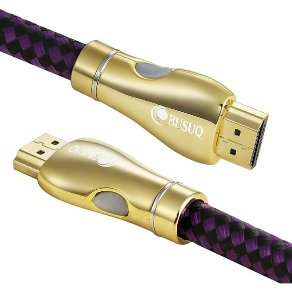 UFO Parts 2.0 HDMI Cable 6ft - BUSUQ HDMI (4K@60HZ) Ready 26AWG Nylon Braided- High Speed 18Gbps - Gold Plated Connectors - Ethernet, for HDR 1080p - Xbox Playstation PS4 PC, TV