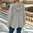 thumbnail image 6 of adviicd Womens Oversized Hoodies Sweatshirts Casual Lantern Long Sleeve Drawstring Peplum Hem Loose Pullover Tops (Grey, S), 6 of 6