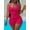 Hot Pink, variant on Plus Size Solid Color Halter One Piece Swimsuit for Beach & Vacation