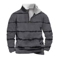 thumbnail image 2 of Big & Tall Sweatshirts for Men with Pocket and Zip Stand Collar S-4X Plus Size Fleece Lined Long Sleeve Stripe Printed Pullover Warm Sweatshirt Shirts, 2 of 5