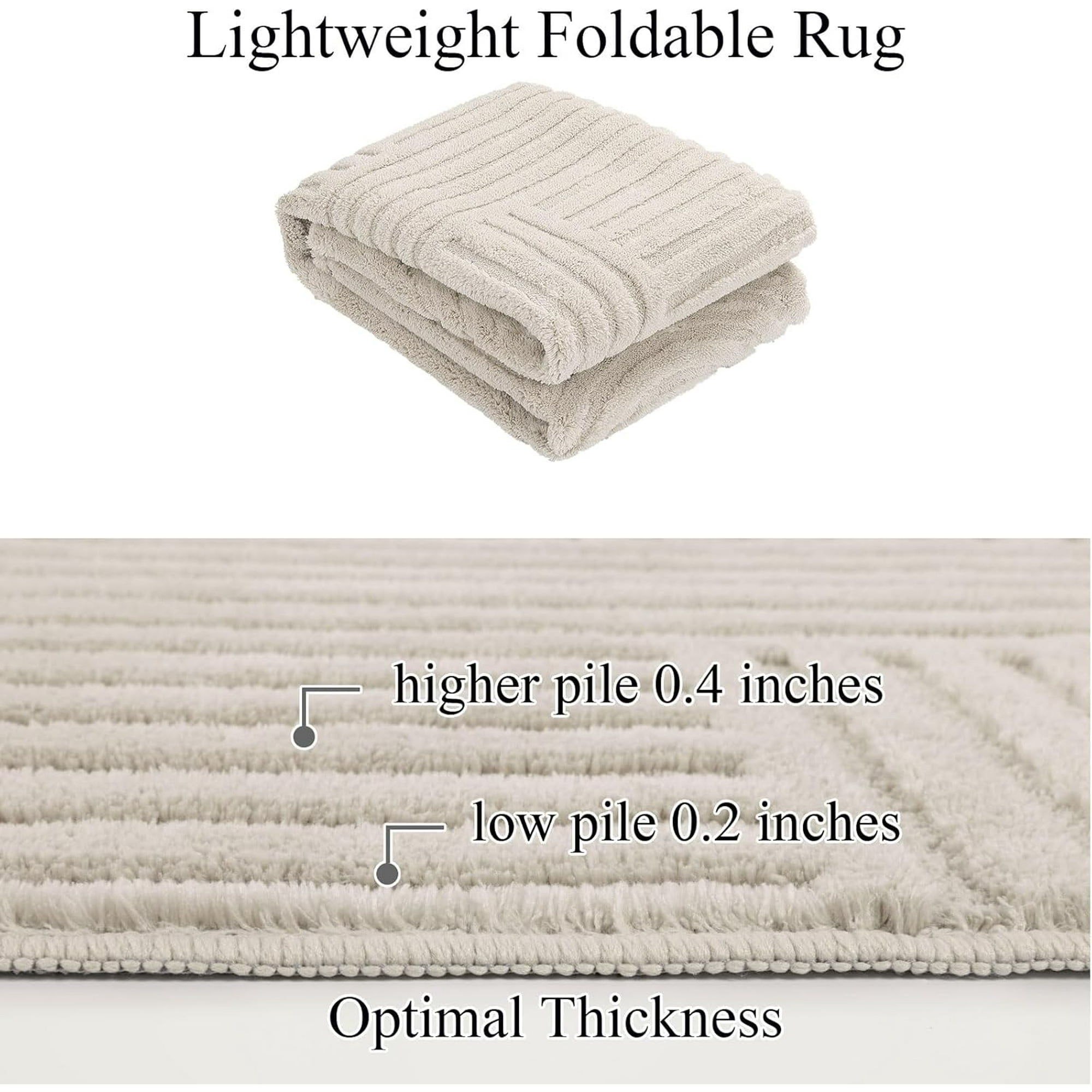 Vaukki 3'x5' Area Rugs for Living Room, Non Slip Washable Area Rug, Modern Indoor Floor Carpet for Bedroom, Beige