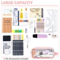 thumbnail image 4 of Rirool Mesh Pencil Case Large Capacity, Clear 2 Compartment Pencil Pouch with Zipper, Big Pen Organizer for School Supplies, Travel Makeup Bag for Girls Teens Adults Pink, 4 of 7