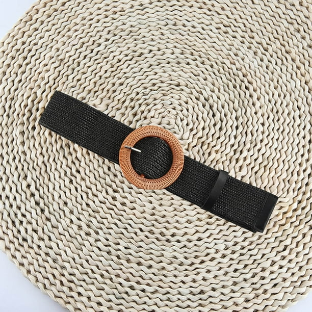 Cinturón de poliéster para mujer, elegante, ajustable, de color sólido, con frenillo bilateral