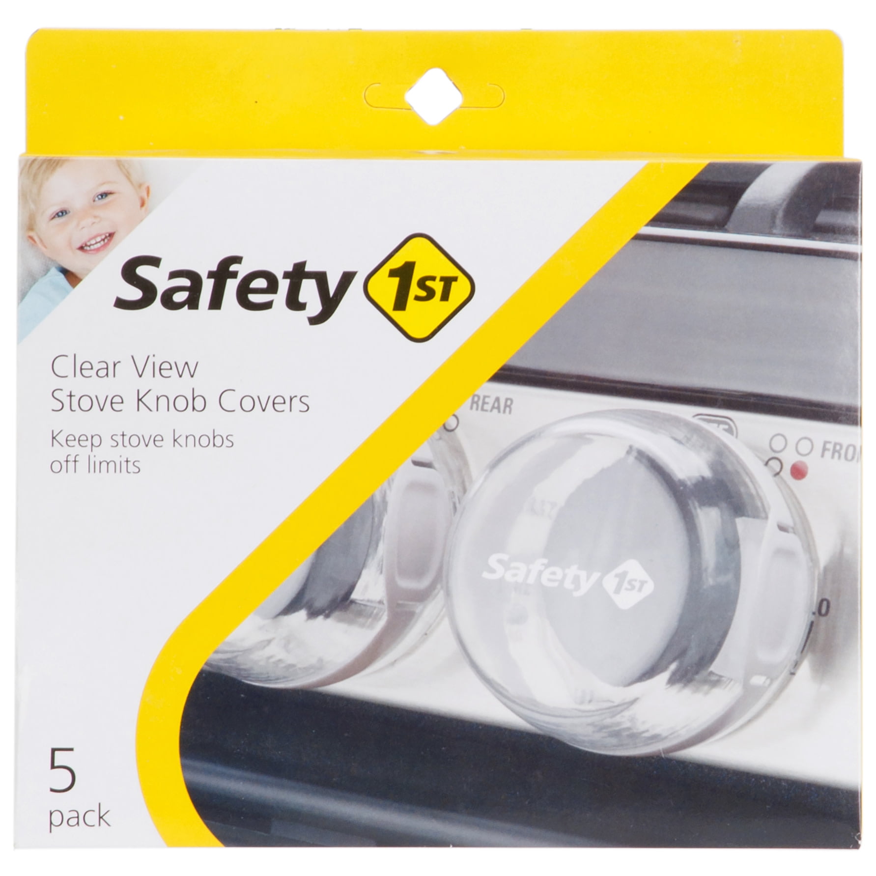 Safety 1ˢᵗ Clear View Stove Knob Covers (5 Pack), Clear