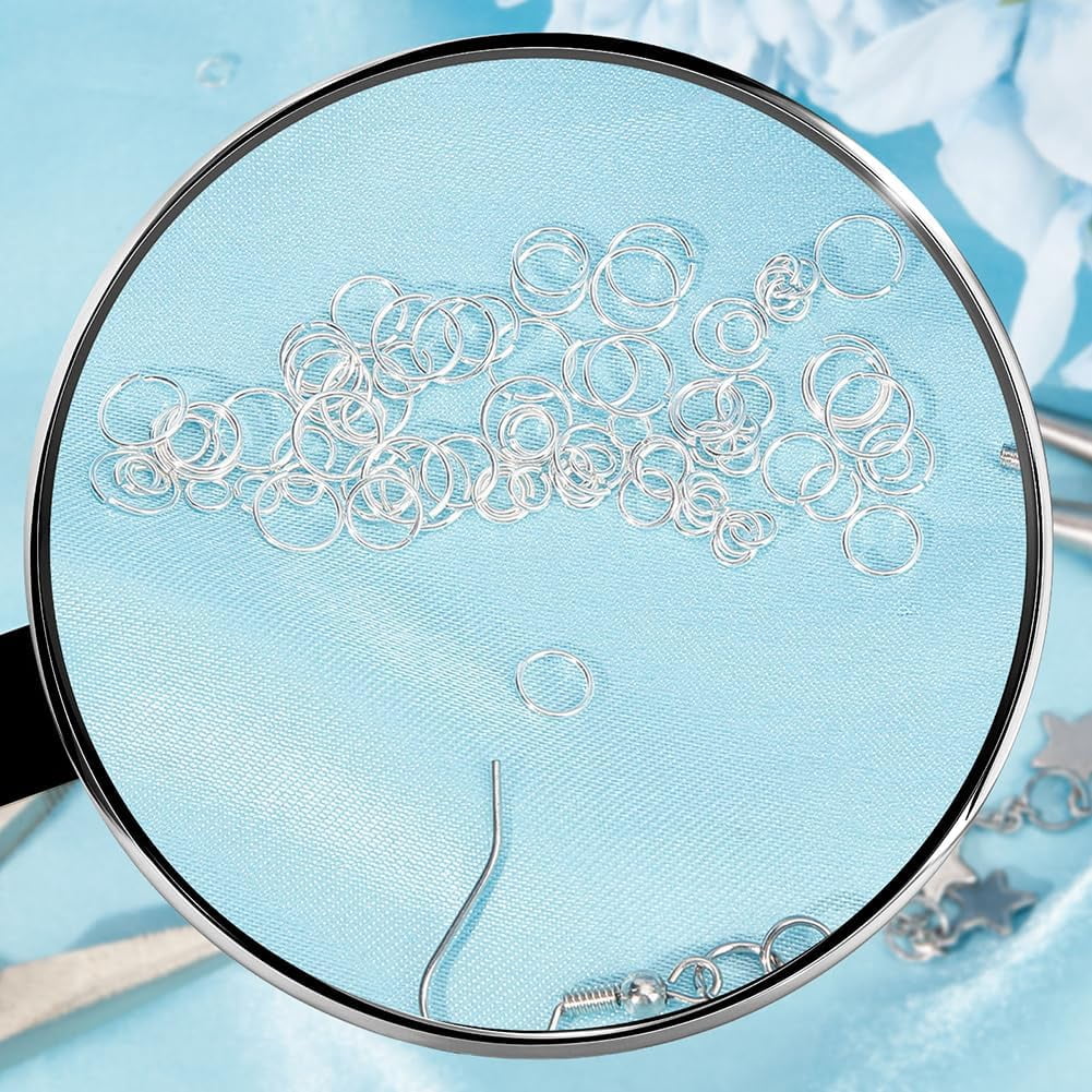 1set 120pcs Jump Rings 3/4/5/6mm Round Jump Rings Small Open Jump Ring Connectors for Jewelry Making Supplies Necklaces Bracelets Earrings Crafting Replacement Accessories